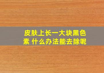 皮肤上长一大块黑色素 什么办法能去除呢